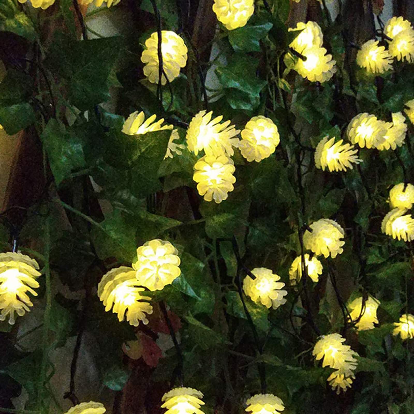 Waterproof Solar Christmas Pinecone String Lights - 6.5m 30 LED Warm White Outdoor Fairy Lights with 8 Modes for Garden, Patio, Yard Decor | Perfect for Xmas Trees, Shrubs, New Year & Holiday Lighting