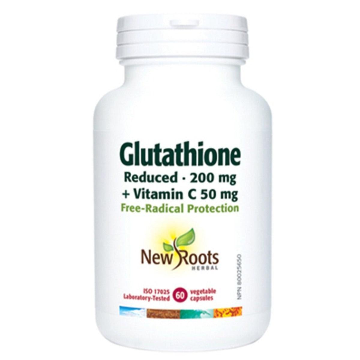 New Roots Glutathione Reduced 200mg - 60 Veggie Capsules | Antioxidant Supplement for Immune Support & Skin Whitening | Perfect for Daily Detox & Anti-Aging Routine