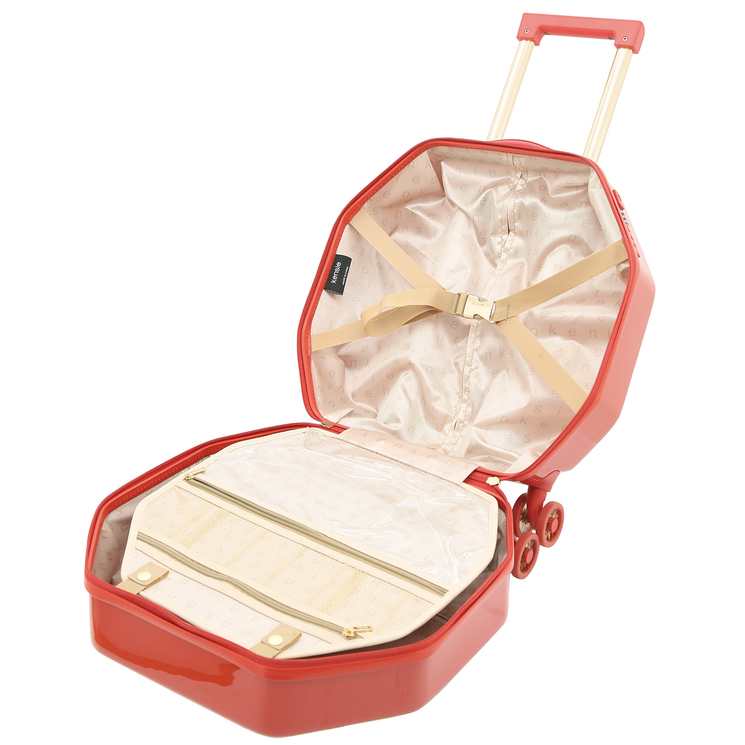 Kensie Women's 2-Piece Gemstone TSA Lock Luggage Set - 20-Inch Carry-On Spinner Suitcase with Expandable Design, Red - Perfect for Air Travel, Business Trips & Weekend Getaways