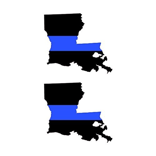 Louisiana State Shaped Thin Blue Line Car Magnet 2-Pack - Vinyl Bumper Sticker for Police Support, First Responders | Perfect for Cars, Trucks, Lockers & Metal Surfaces