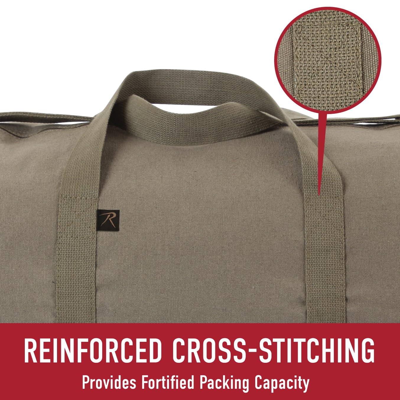 Rothco 22210 Heavy Duty Canvas Shoulder Duffle Bag - Military Style Travel Duffel for Gym, Camping & Outdoor Adventures