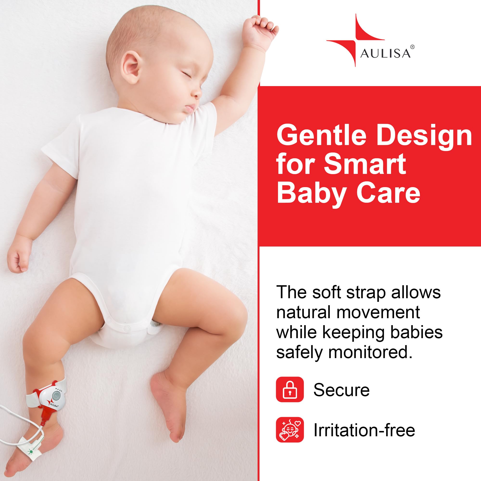 Smart Baby Monitor - Guardian Angel GA1001 Lite Plus Bluetooth Infant Foot Monitor with Heartbeat Tracking (Up to 22 lbs) - 9
