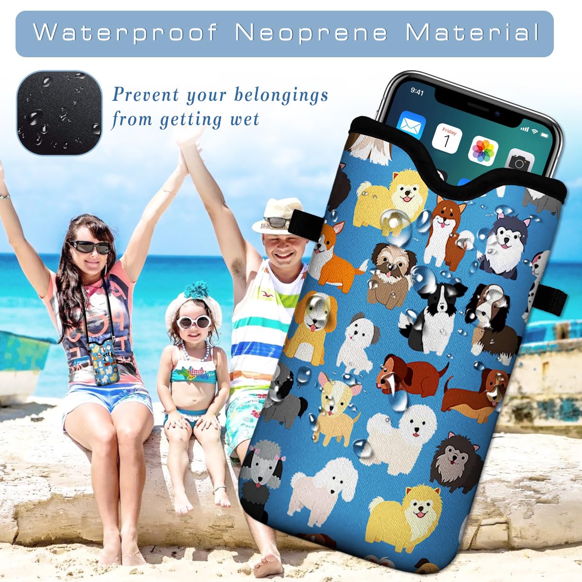 Waterproof Neoprene Phone Pouch 7.5