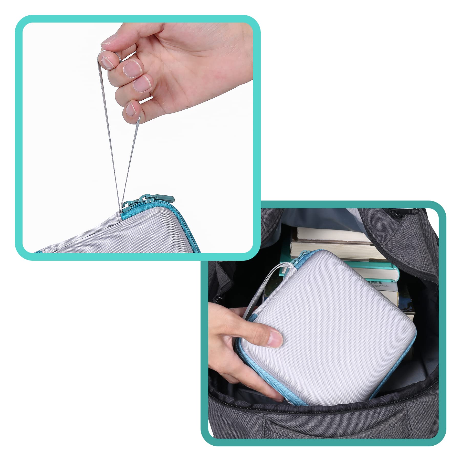 Aenllosi Hard Carrying Case for Vixic D1600 Rechargeable Label Printer - Durable Protective Cover (Green) | Perfect for Office, Warehouse & Retail Labeling Organization