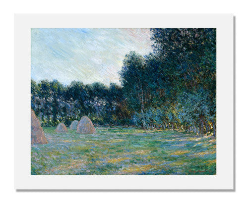 Claude Monet Meadow with Haystacks near Giverny - Famous Impressionist Landscape Art Print for Home & Office Decor