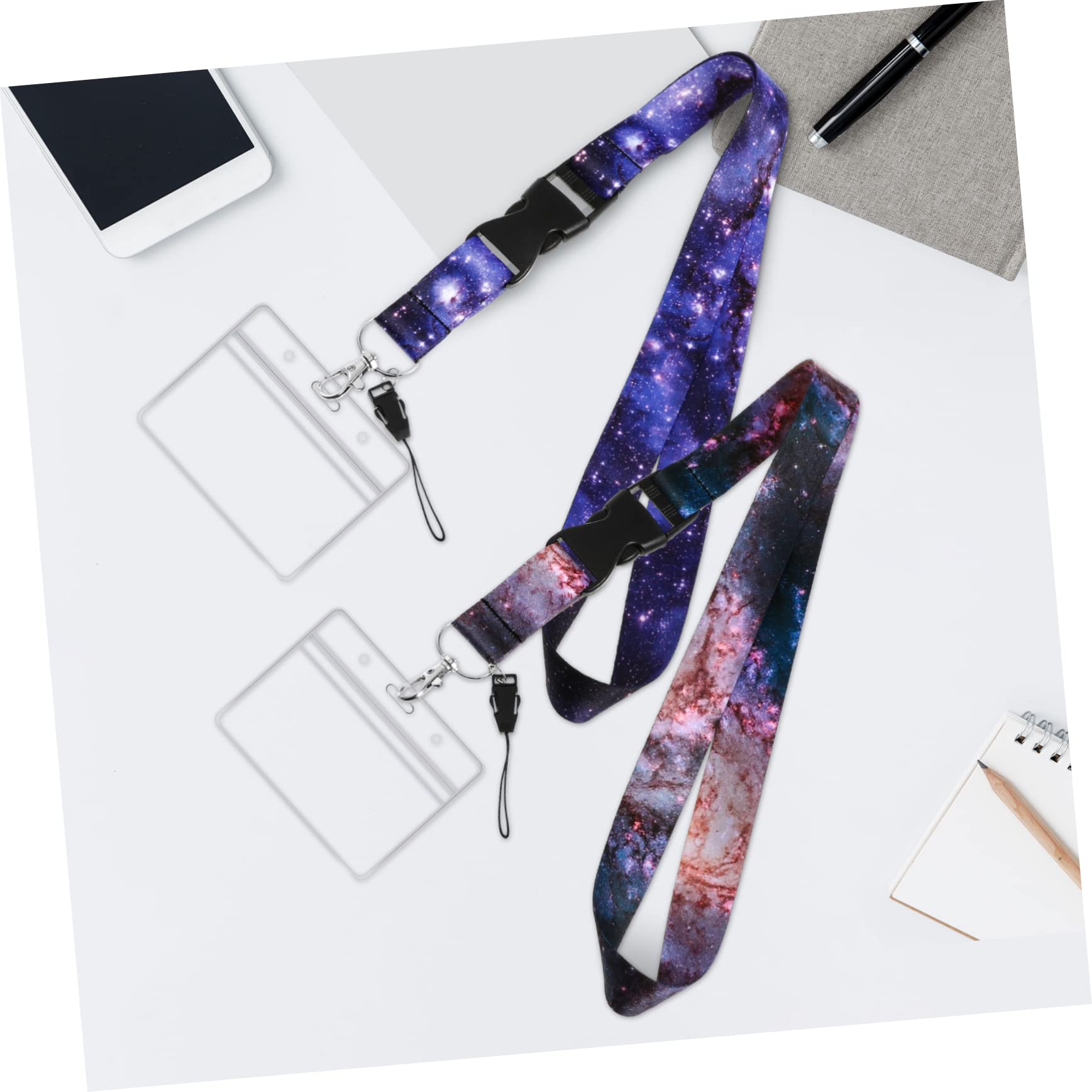 Hemobllo ID Badge Holder 40 Sets - Adjustable Phone Lanyard with Detachable Neck Strap for Work, School & Events - Durable Badge Reels for Teachers, Nurses, Office Professionals