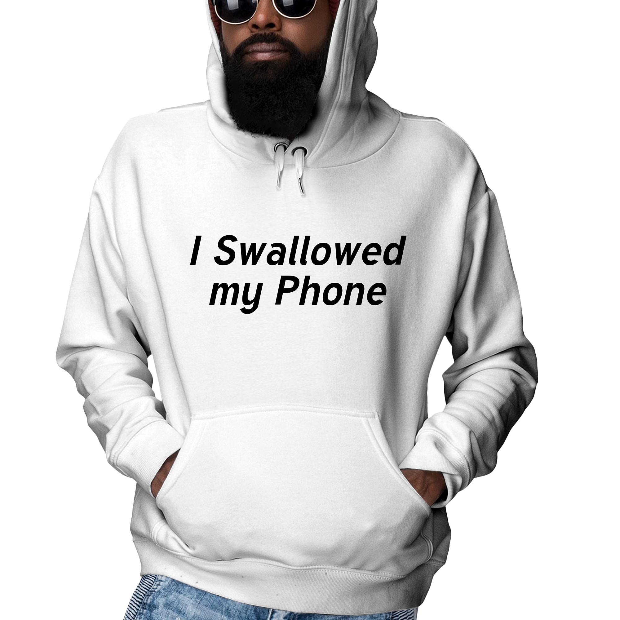 Funny I Swallowed My Phone Hoodie - Soft & Comfortable Adult Sweatshirt for Men & Women | Perfect for Casual Wear, Gifts & Humorous Outfits
