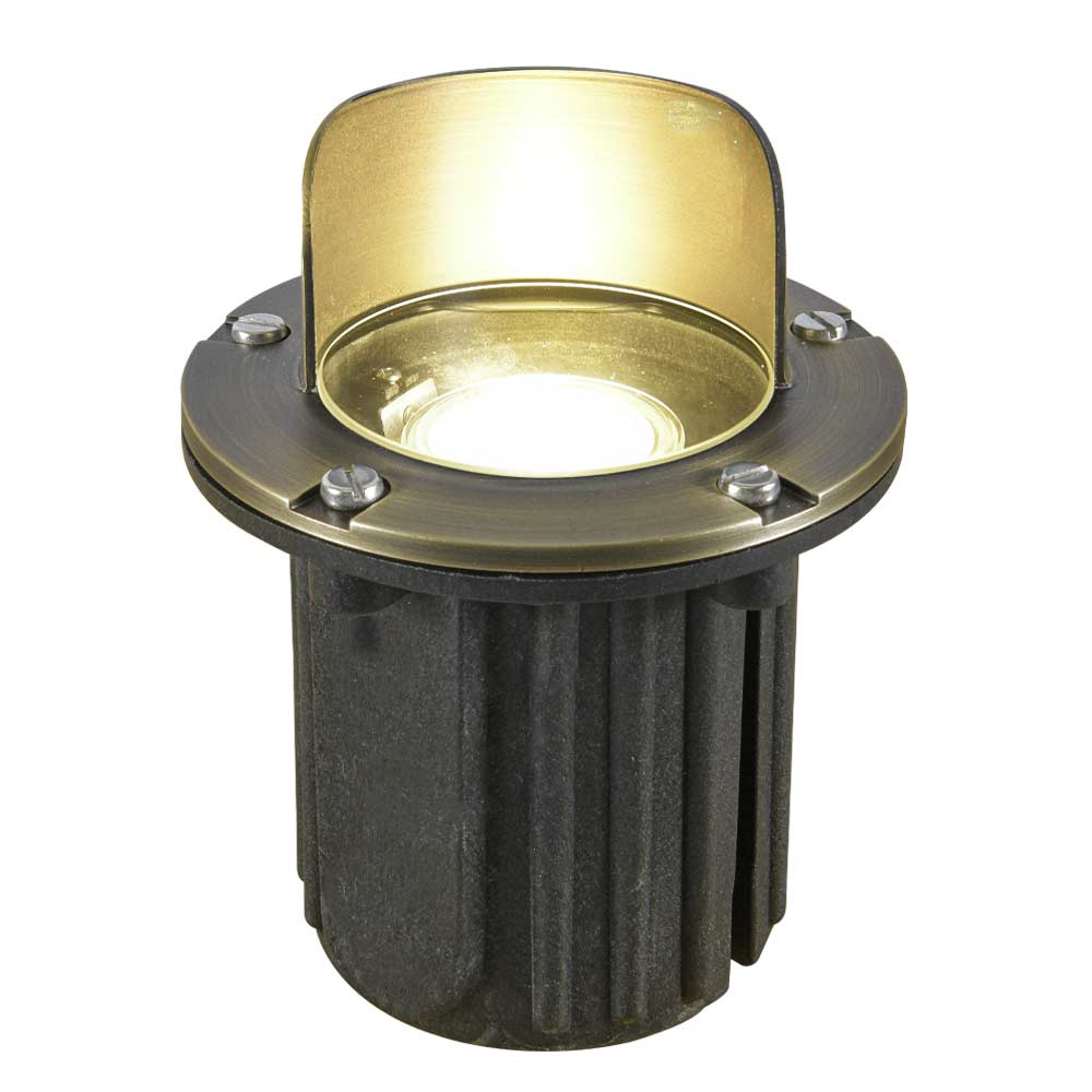 12V LED Landscape In-Ground Well Light - Half Moon Head Brass Outdoor Lighting for Garden, Pathway, and Yard Decoration