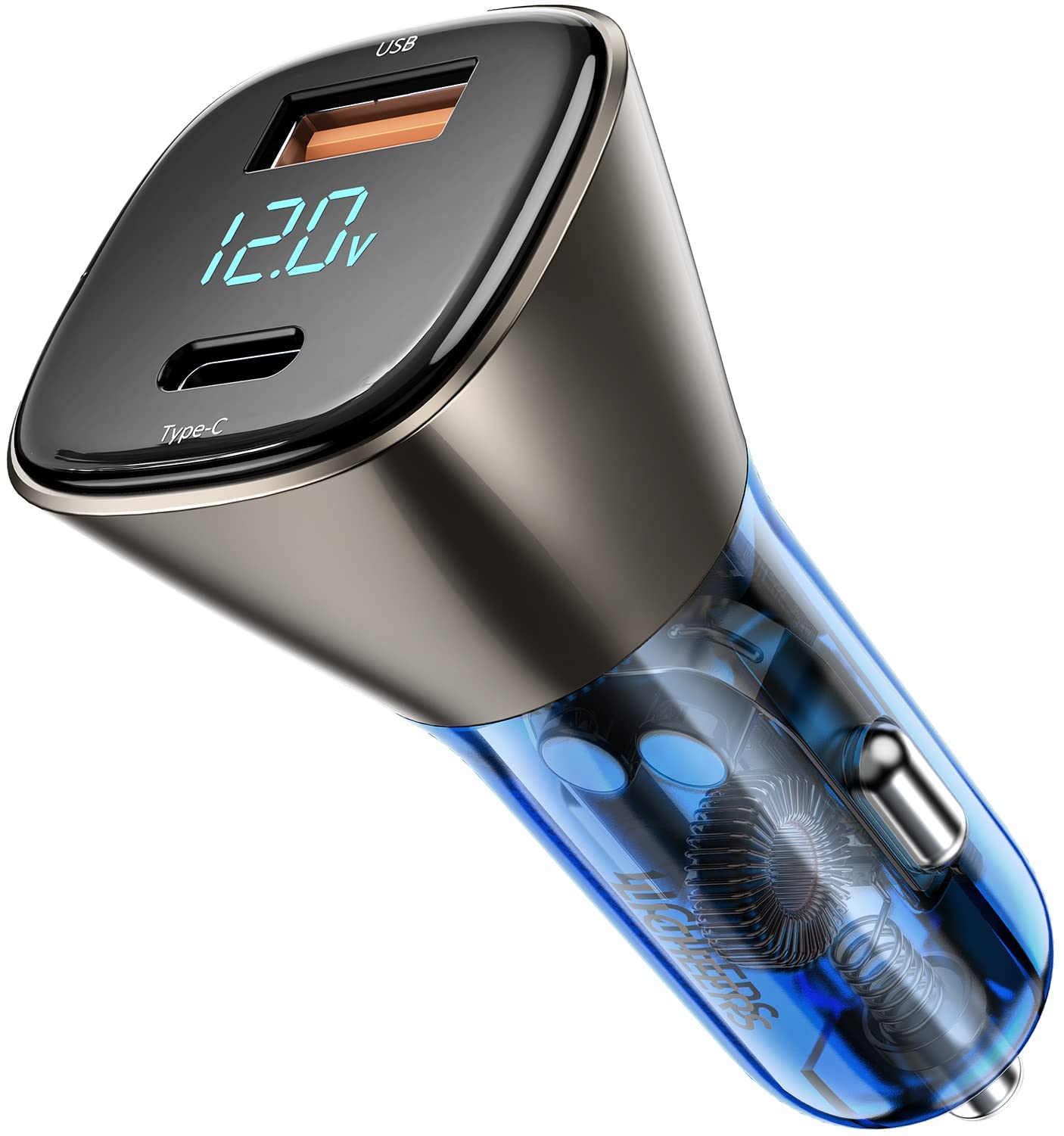 Licheers 63W USB C Car Charger with LED Display - PD3.0 QC4.0 PPS Super Fast Charging - Compatible with iPhone 14/13/12 Pro Max, Samsung S22/S21 Ultra, Tab S8, MacBook, iPad & Laptops - Perfect for Road Trips & Daily Commuting