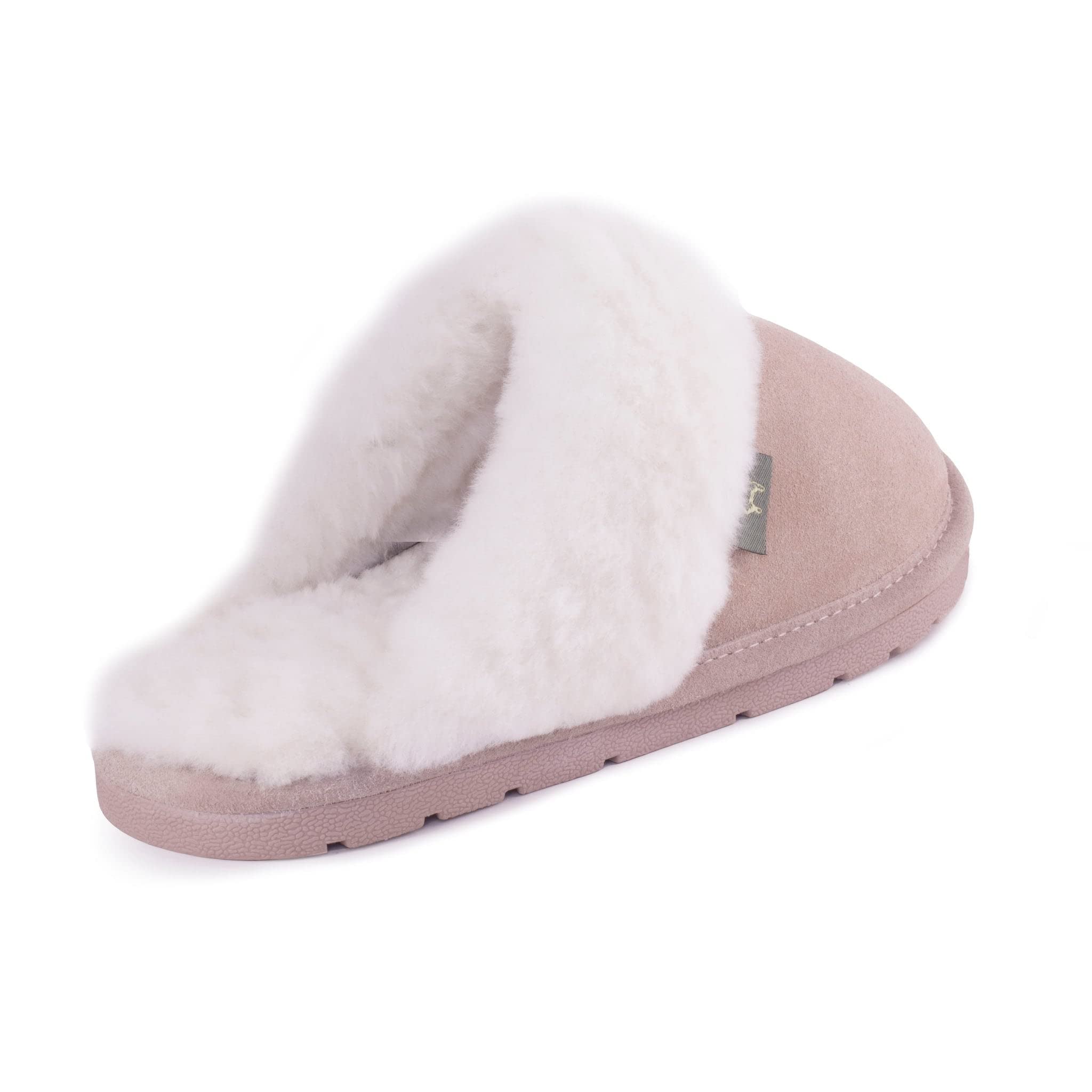 Women's Genuine Sheepskin Indoor Outdoor Scuff Slippers - Cozy Slip-On House Shoes for Home, Travel & Relaxation - Perfect for Winter Comfort & Lounging