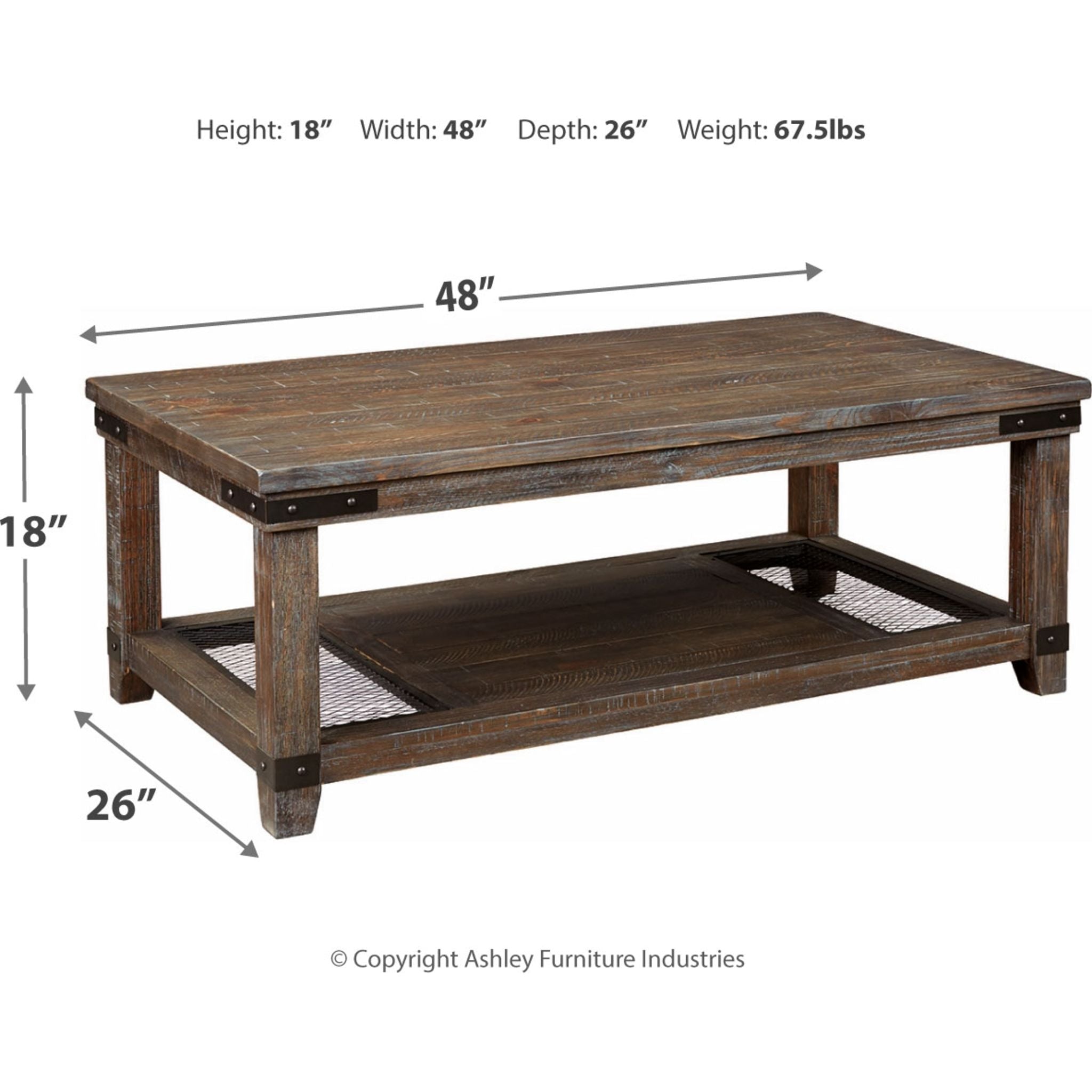 Modern Brown Bleeker Coffee Table - Stylish Living Room Furniture for Home Decor & Small Space