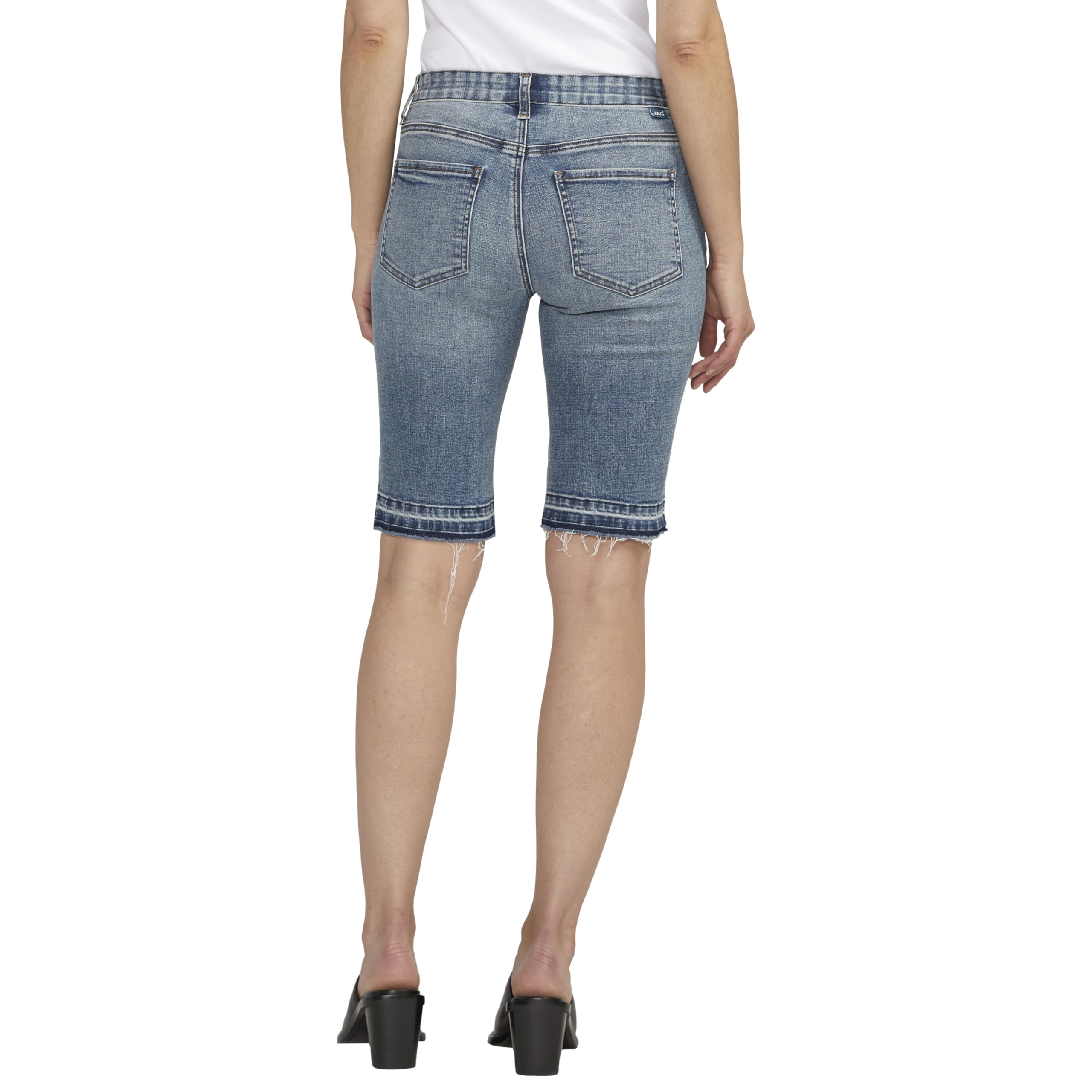 **JAG Jeans Women's Cecilia Mid Rise Bermuda Shorts - Jones Beach Blue | Comfortable Denim Shorts for Casual Wear & Summer Outfits**