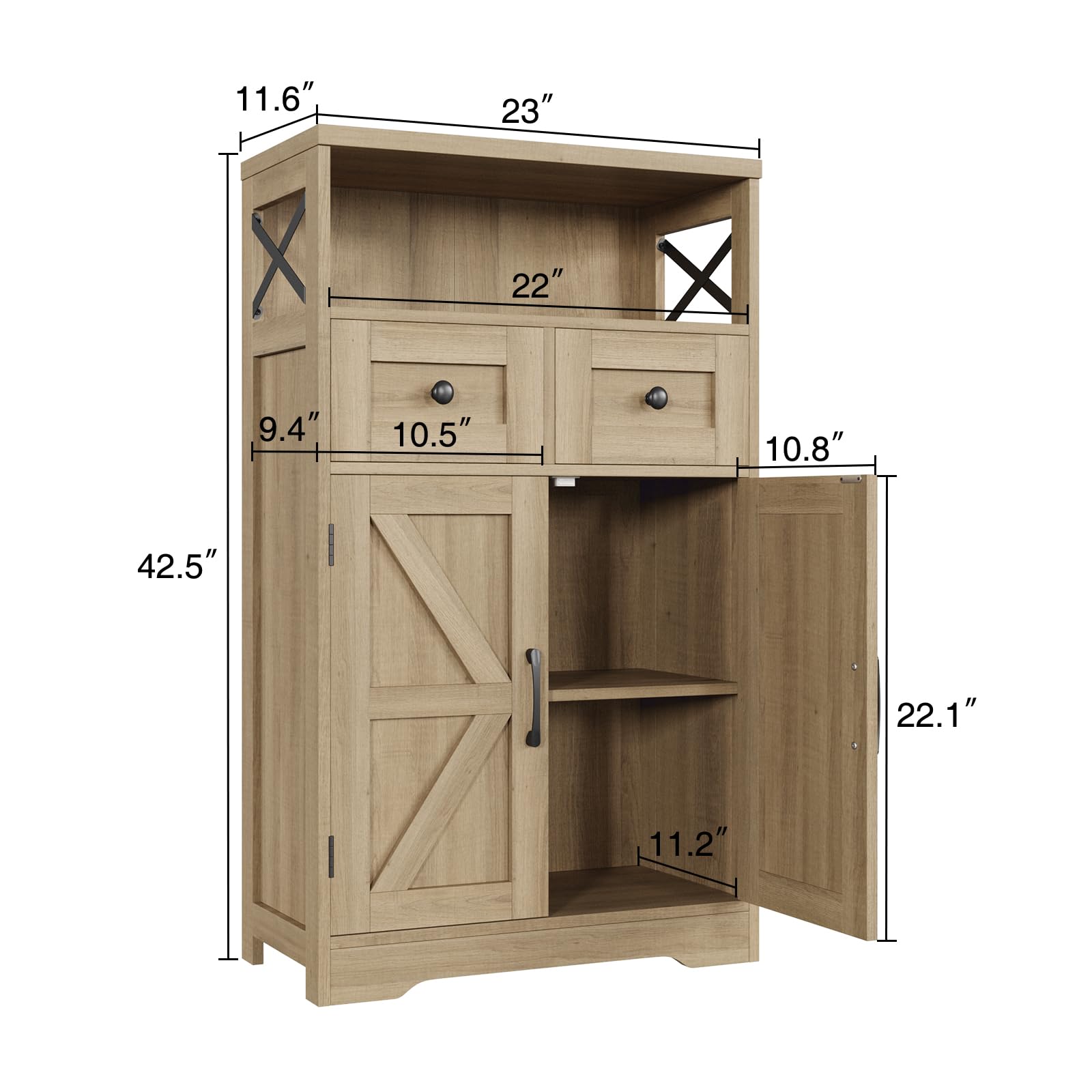 Rustic Farmhouse Storage Cabinet - 42.5