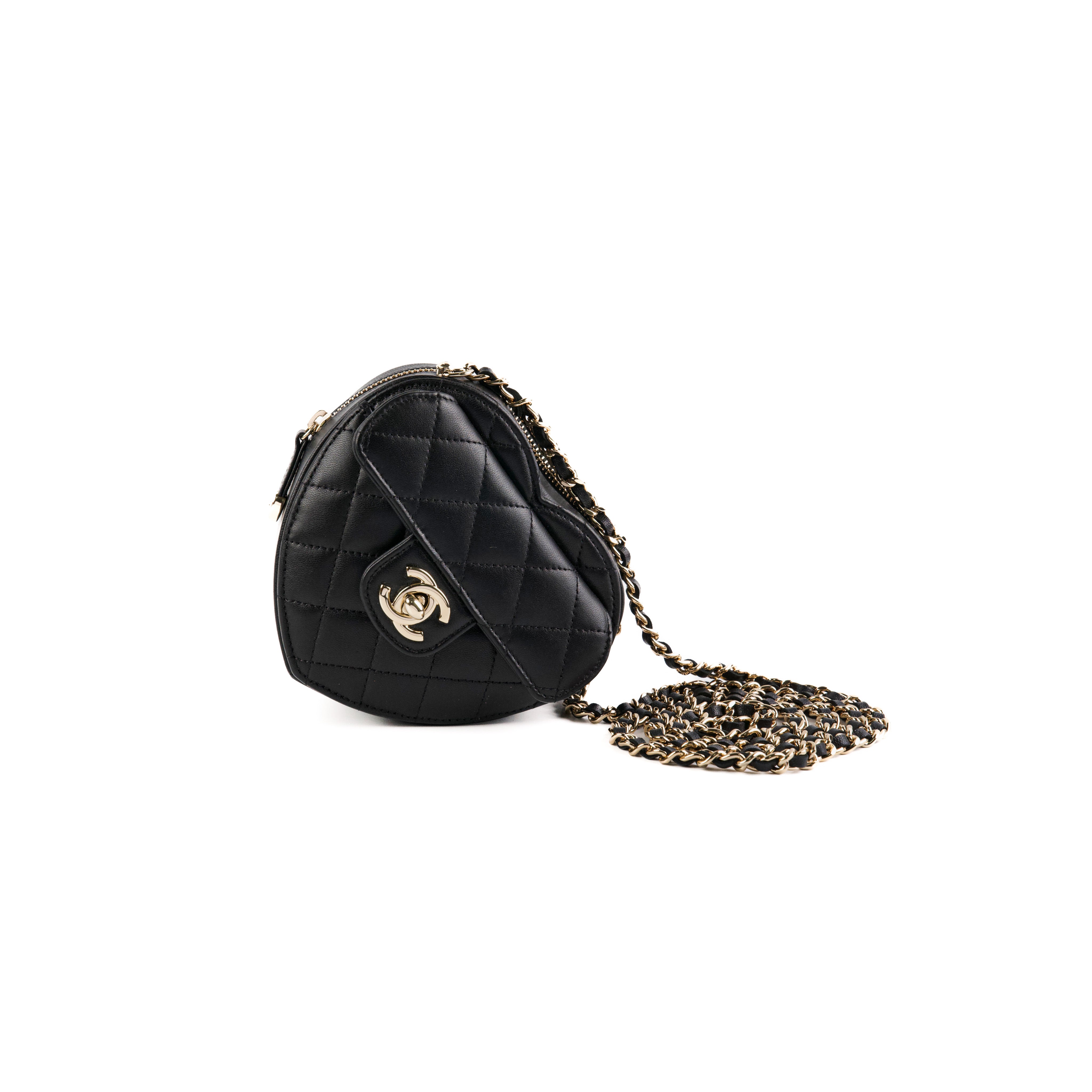 Chanel Mini Heart Bag Black - Elegant Crossbody Purse for Women | Perfect for Date Night, Parties & Special Occasions