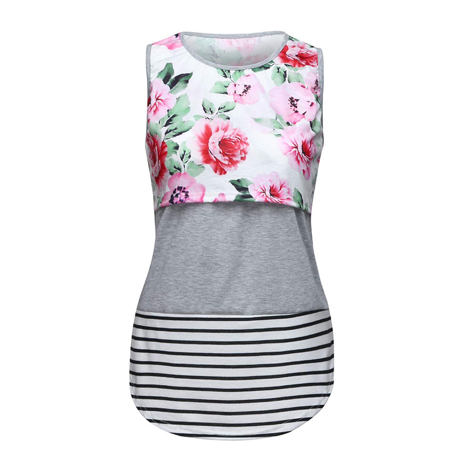 Andongnywell Women's Sleeveless Maternity Nursing Tops - Comfortable Breastfeeding Clothes for Pregnant & Nursing Moms - Perfect for Summer, Work, Travel & Daily Wear