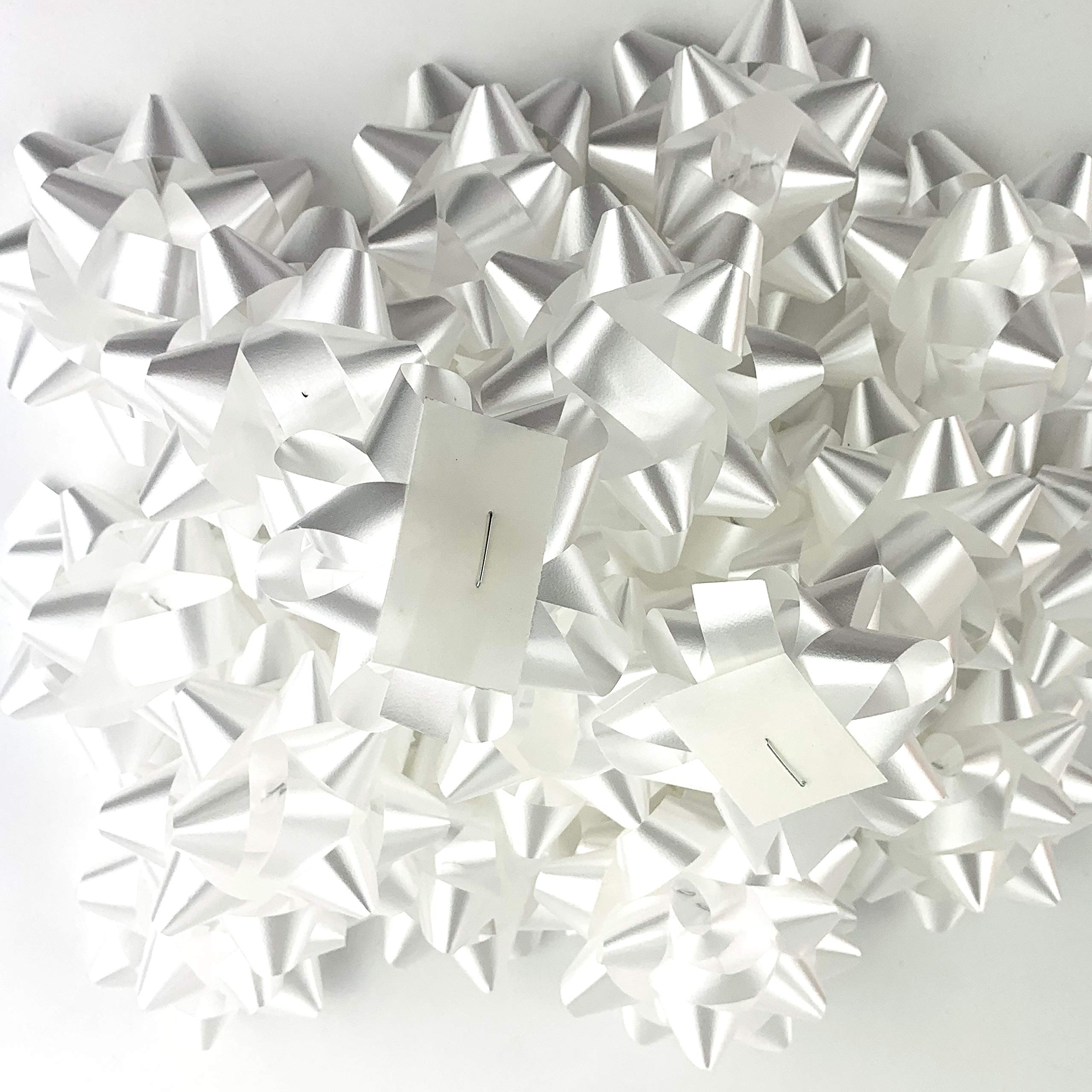 White Confetti Gift Bows - 20 Pack of 2-3/4
