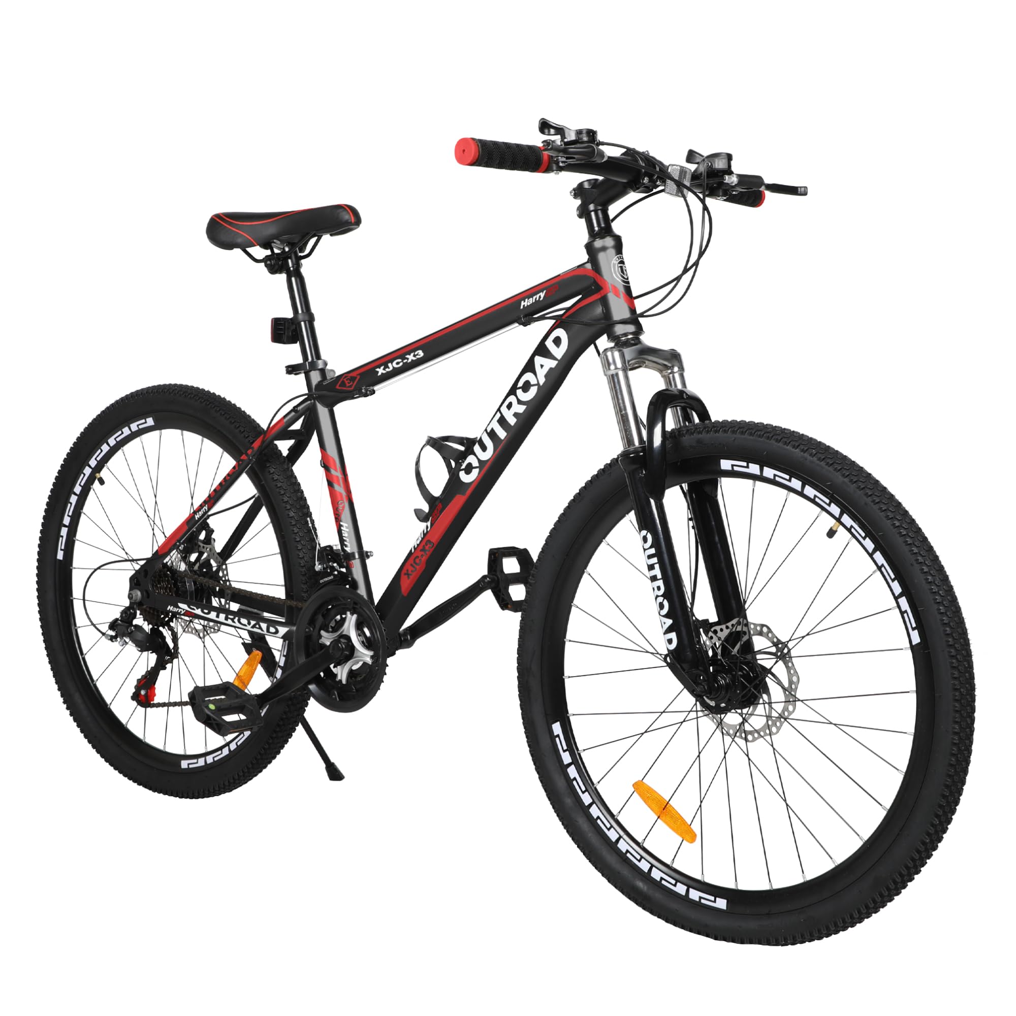 26 Inch Mountain Bike for Adults - Lightweight Aluminum Frame, 21-Speed Gears with Dual Disc Brakes & Lock-Out Suspension Fork - Men's & Women's All-Terrain Bicycle for Trail Riding, Commuting and Outdoor Adventures