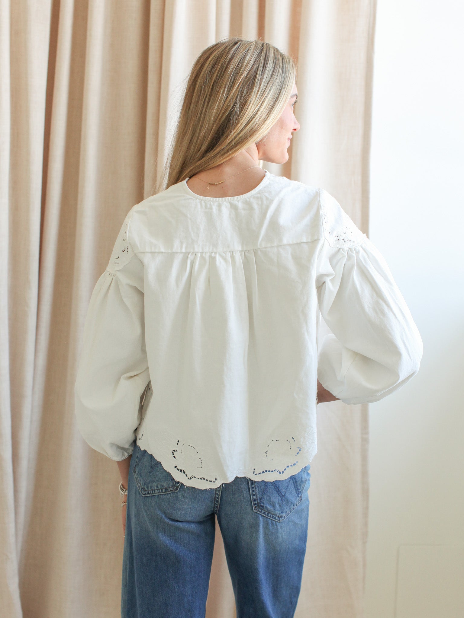 Lena Embroidered Blouse for Women - Elegant Floral Embroidered Tops - Casual & Office Wear - Perfect for Spring Summer Outfits, Dates & Work