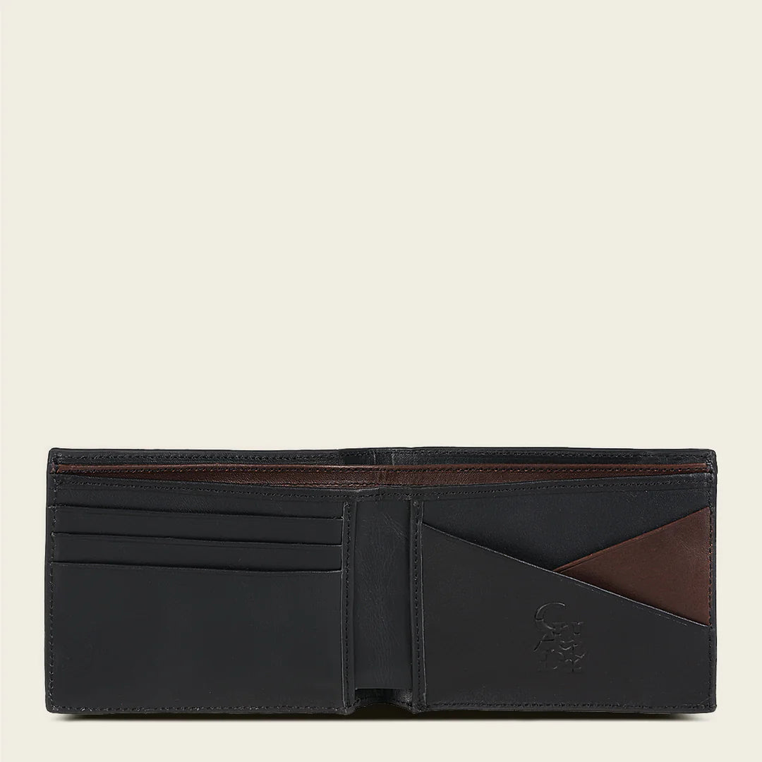 Premium Cuadra Black Classic Moreleti Exotic Leather Bifold Wallet for Men – Stylish & Durable RFID Protection – Perfect for Everyday Use, Travel & Business Gifts