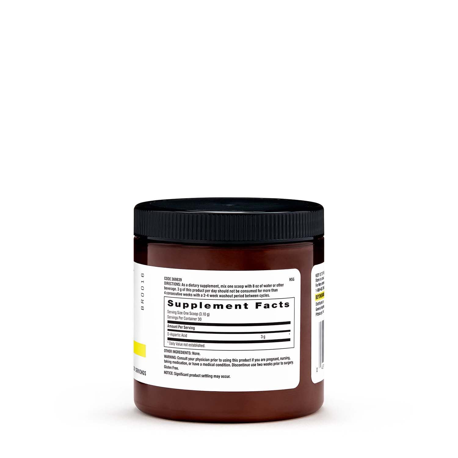 BEYOND RAW Chemistry Labs D-Aspartic Acid Powder - 300g Muscle Builder & Recovery Supplement for Athletes | 30 Servings | Pre-Workout & Post-Training Support for Men & Women