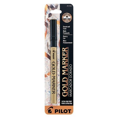Pilot Gold Metallic Permanent Paint Marker Set - Extra Fine Point (0.7mm) - 8-Pack (41500) - Ideal for DIY Crafts, Signage, Scrapbooking & Industrial Labeling