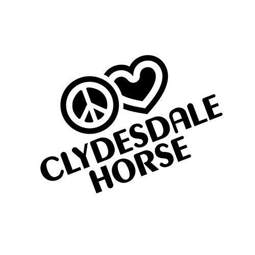 Peace Love Clydesdale Horse Vinyl Decal Sticker for Car, Laptop, Wall - Perfect for Car Windows, Laptop Covers, Home & Office Decor