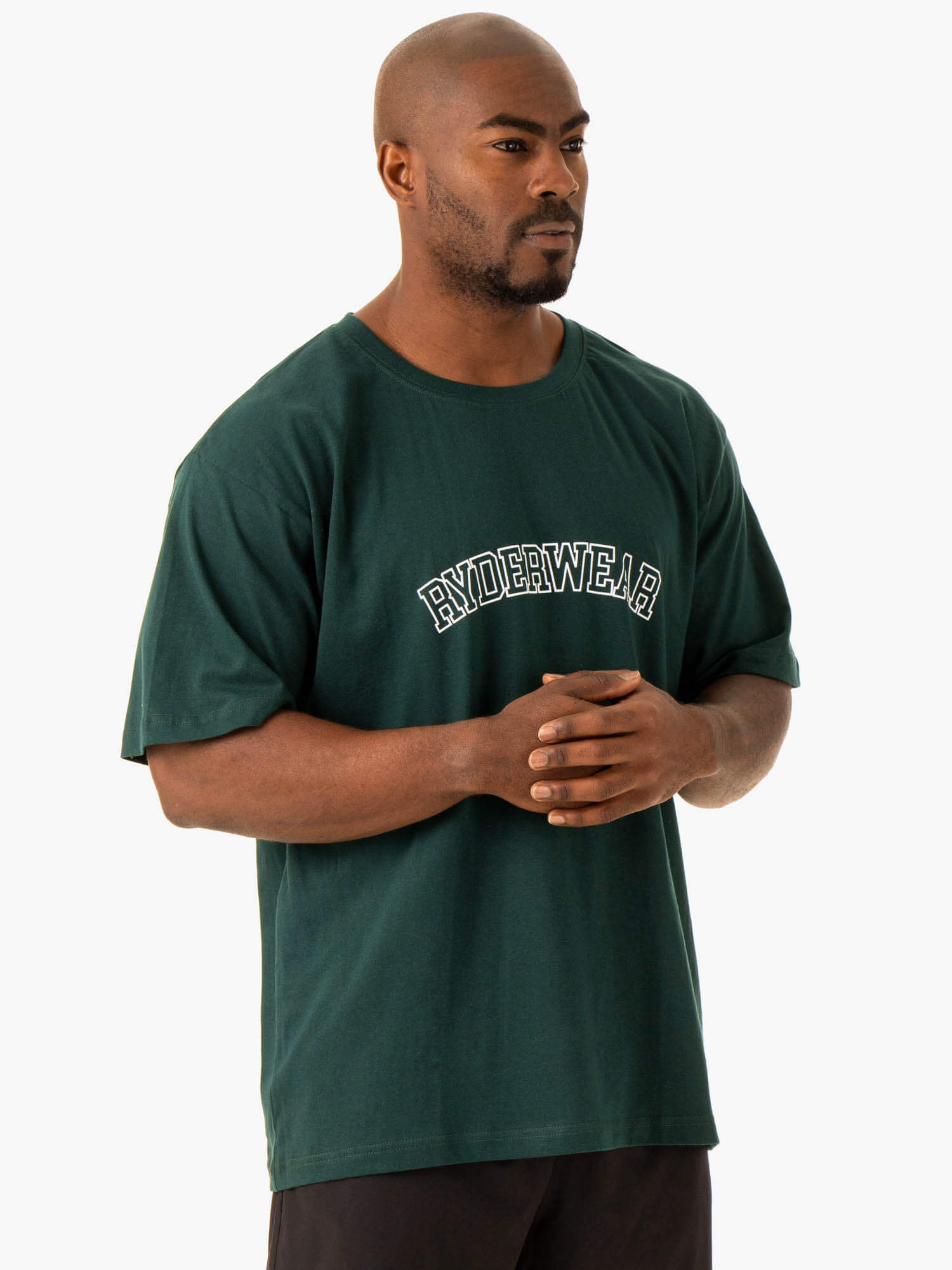 Oversized T-Shirt for Women - Soft Cotton Bottle Green Relaxed Fit Tee - Casual Loungewear & Streetwear Fashion