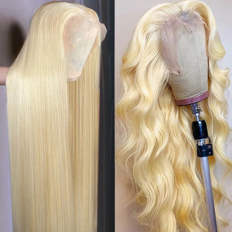 Eullair #613 Blonde Straight Lace Front Wig - Human Hair Transparent Lace Wig Dye Friendly | Perfect for Cosplay, Daily Wear & Party Hairstyles