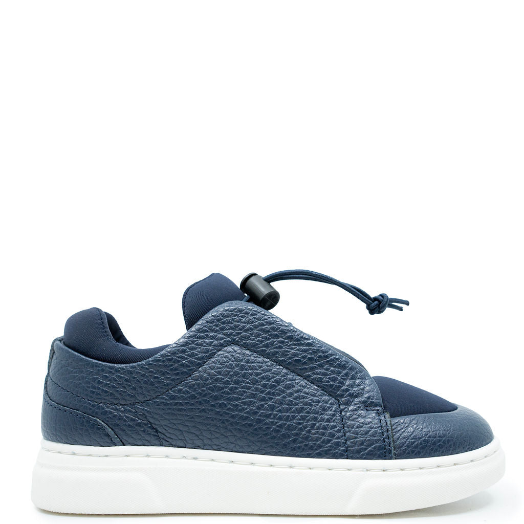 Porte Navy Elastic Sneakers for Women - Comfortable Slip-On Walking Shoes with Stretchy Fabric - Perfect for Casual Wear, Travel & Work