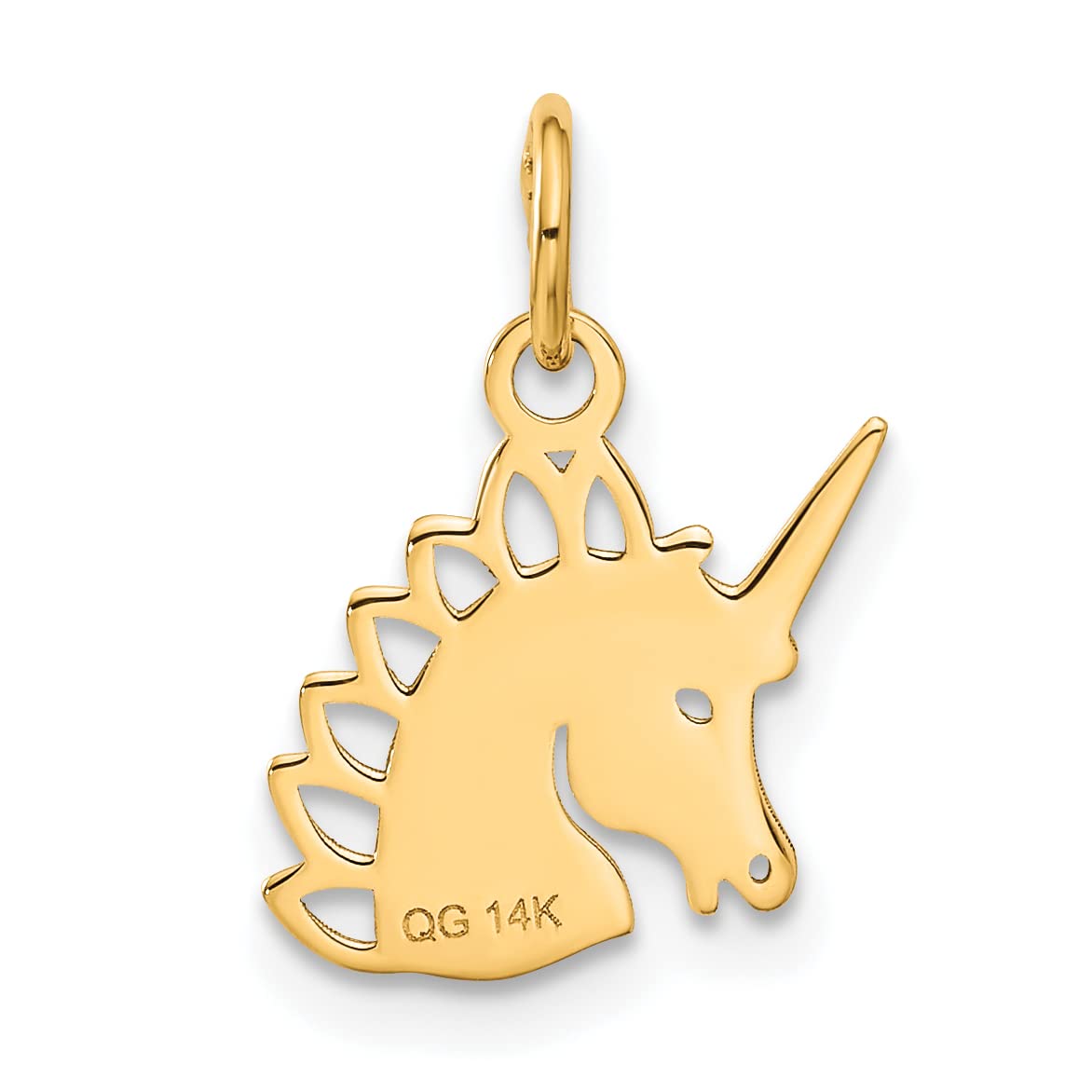 14K Solid Yellow Gold Unicorn Horse Head Necklace - Magical Animal Lover Pendant for Equestrians | Perfect Gift for Birthday, Anniversary & Special Occasions
