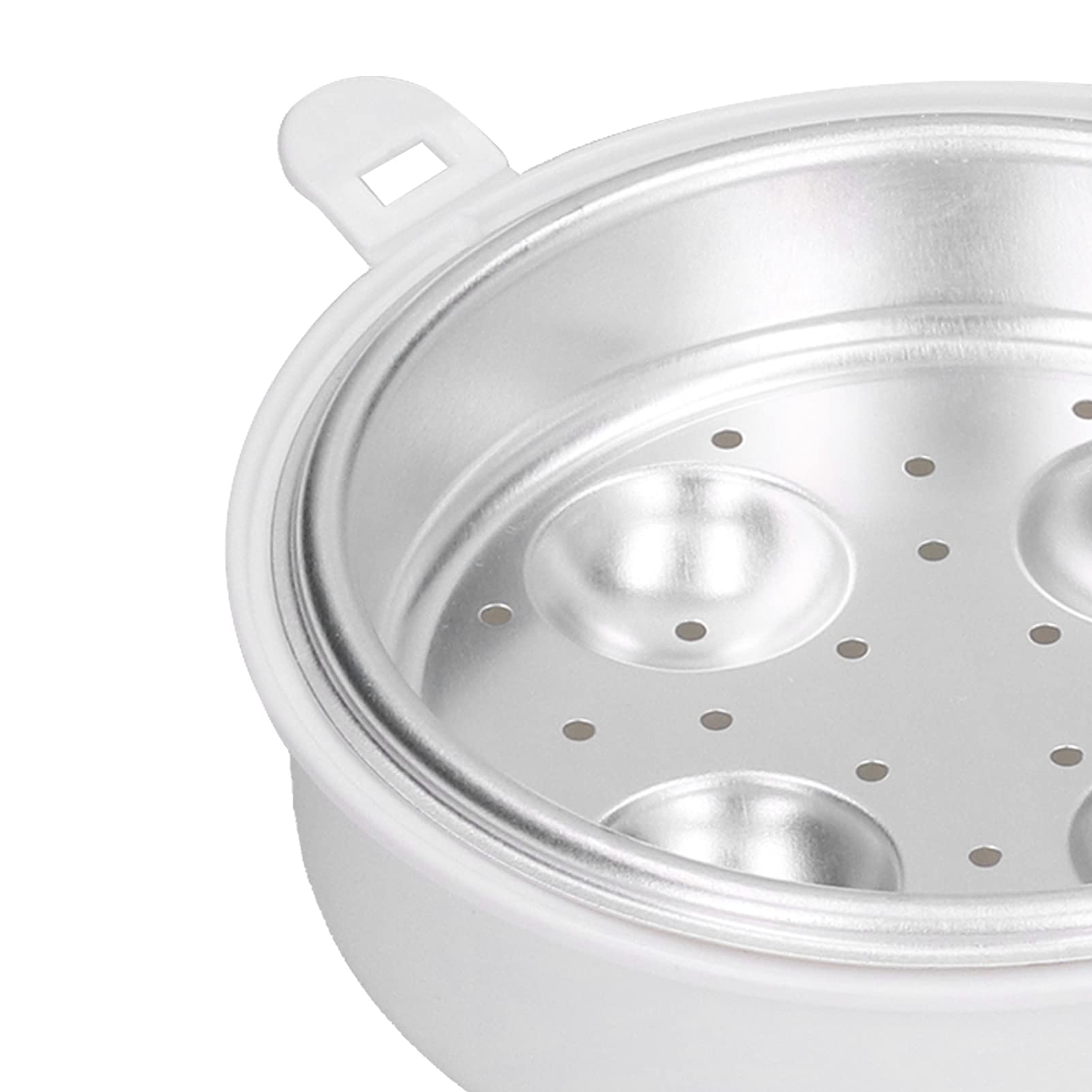 Electric Egg Steamer - 4-Slot Egg Cooker with Safety Buckles, Heat-Resistant White Design for Perfect Boiled Eggs - Ideal for Home Kitchen, Breakfast Meal Prep & Healthy Cooking