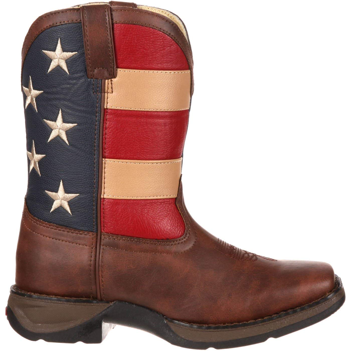 Kids Patriotic Western Cowboy Boots with American Flag Design - Perfect for Rodeo, 4th of July & Country Themed Events