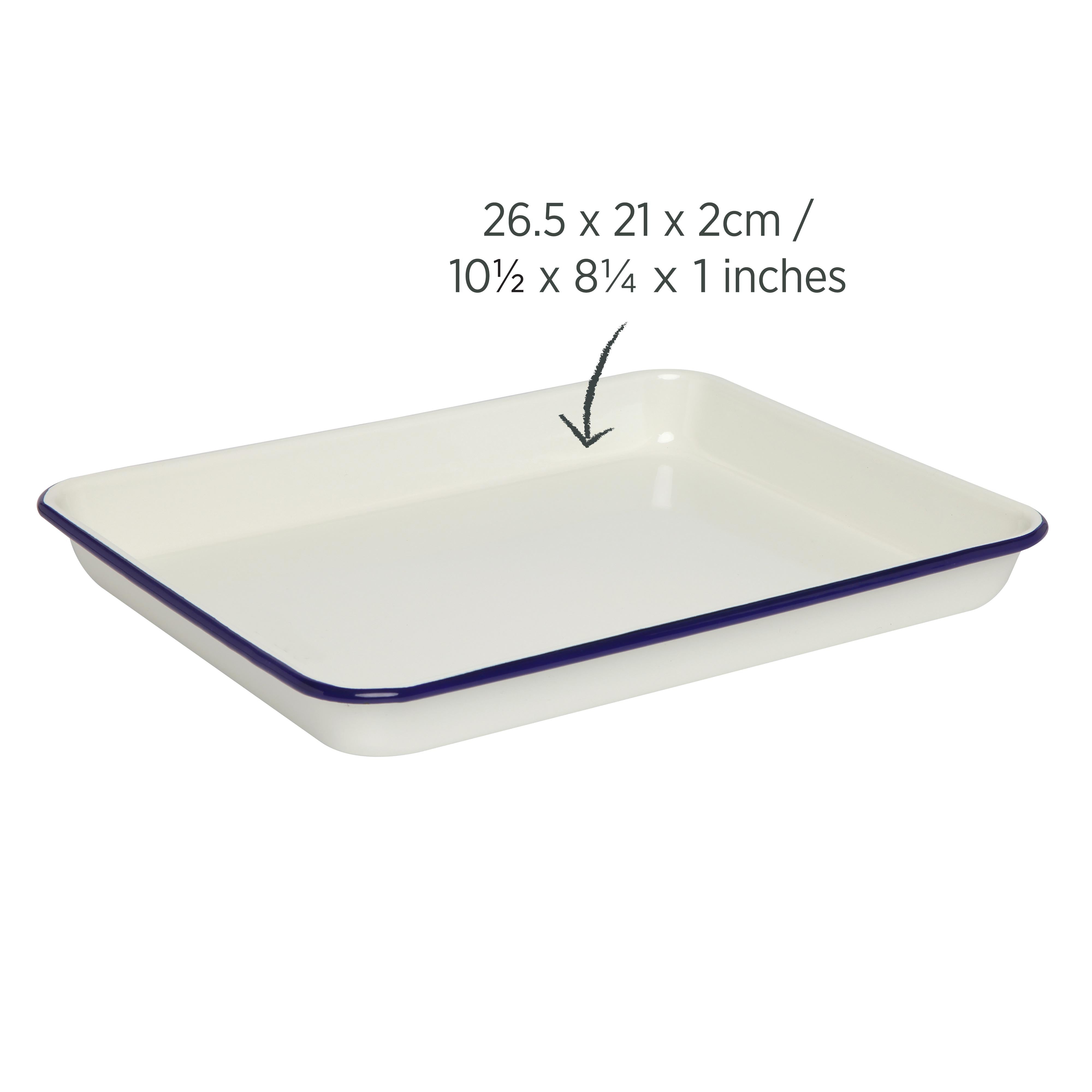 800ml Enamel Baking Tray - Durable Oven Safe Bakeware for Cookies, Bread & Roasting - Perfect for Home Baking & Holiday Cooking