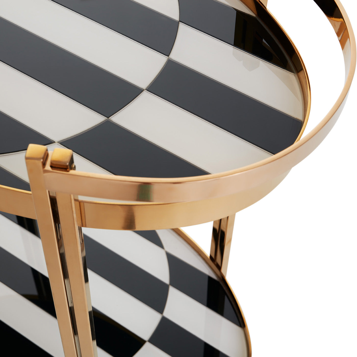 Op Art Bar Cart - Modern Rolling Drink Cart with Wheels for Home Bar, Kitchen, or Party Serving - Perfect for Cocktails, Wine, and Beverage Storage