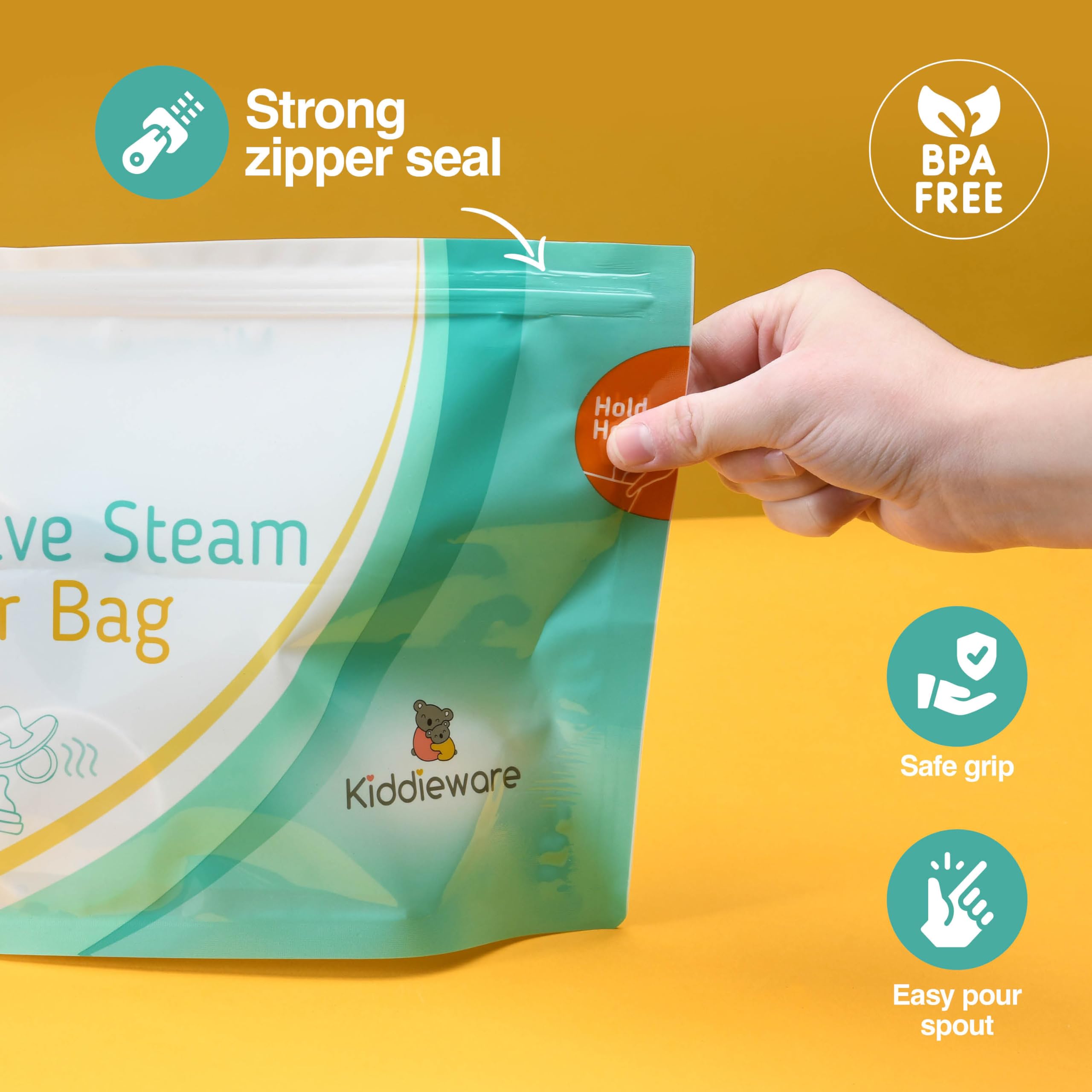 10-Pack Microwave Sterilizer Bags for Baby Bottles, Pacifiers & Breast Pump Parts - Portable Travel Sanitizer for Infant Feeding Accessories | Quick & Easy Sterilization at Home, Daycare or On-The-Go