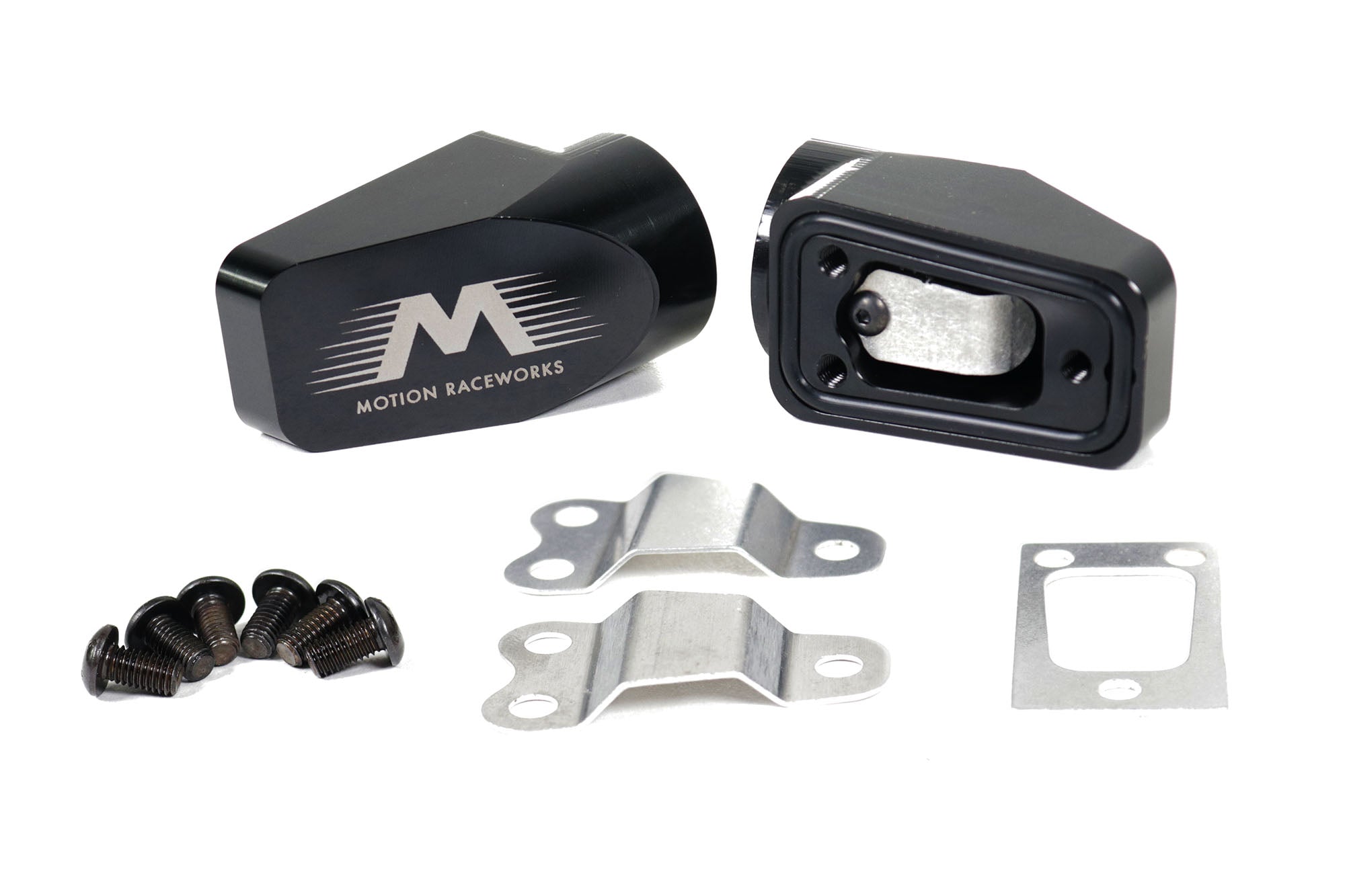 Motion Raceworks Billet Aluminum Valve Cover Breathers - Black Anodized (Pair) - High Performance Engine Breather System for Racing & Street Cars