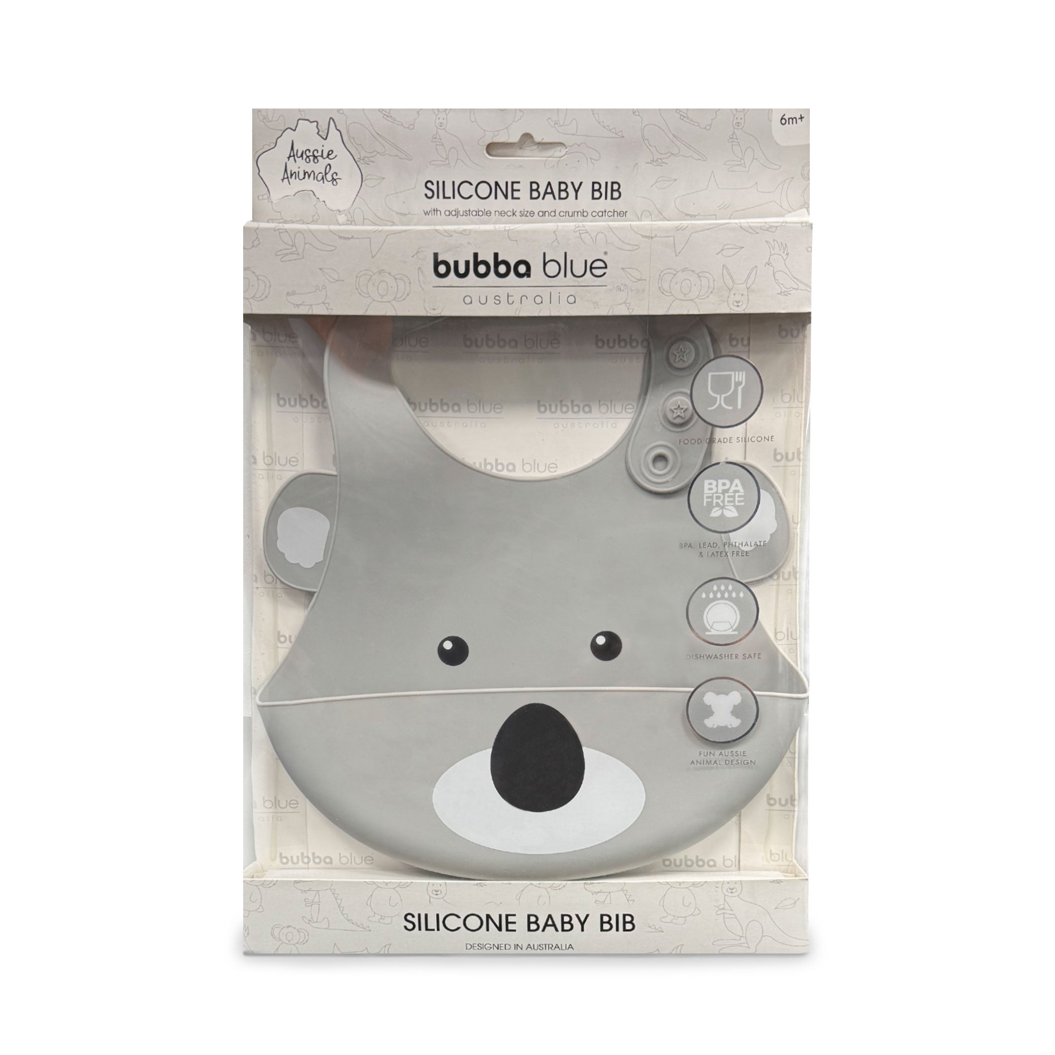 Soft Silicone Baby Bib with Cute Koala Design - Durable & Waterproof for Messy Meals - Perfect for Infants & Toddlers at Home or On-the-Go