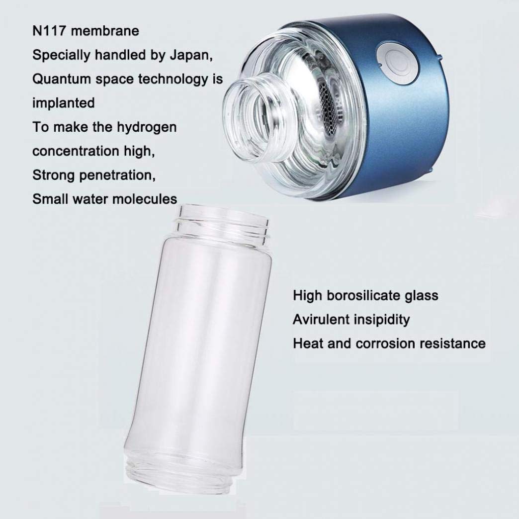 Portable 400ml Hydrogen Water Bottle - Alkaline Water Generator with 3-Minute Micro-Electrolysis for Hydrogen-Rich Water | Perfect for Travel, Gym & Daily Hydration