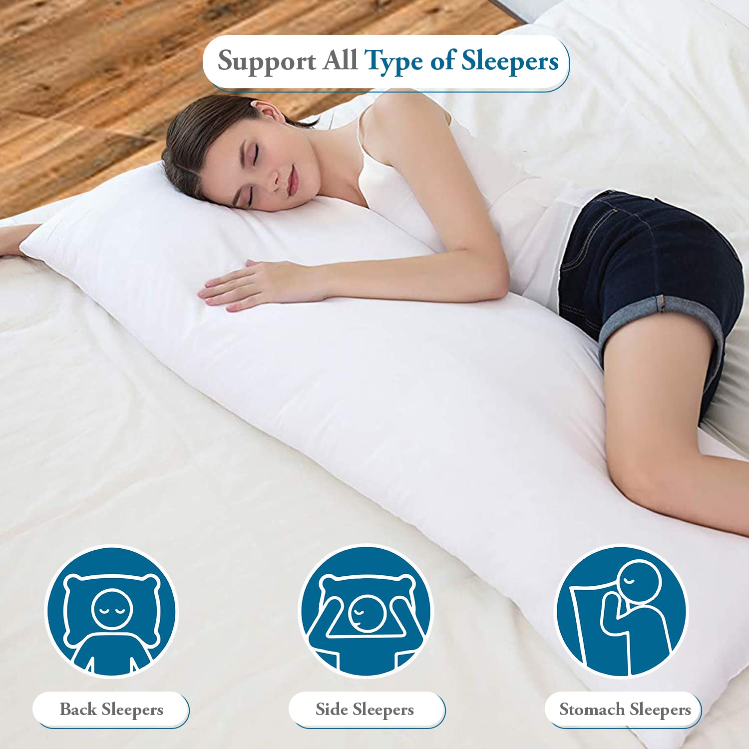 Premium 500 Thread Count 100% Egyptian Cotton Body Pillow Cover - 20x54 Inch Soft Breathable Pillowcase with Silver Grey Zipper Closure for Pregnancy Support & Comfort - Ideal for Maternity, Back Pain Relief & Side Sleepers