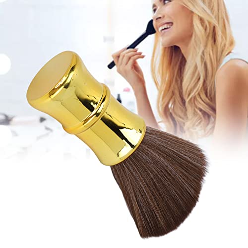 Professional Barber Neck Hair Duster Brush - Soft Electroplated Hair Cutting Duster for Salon & Home Use | Golden Finish | Perfect for Removing Cut Hair After Trims & Styling