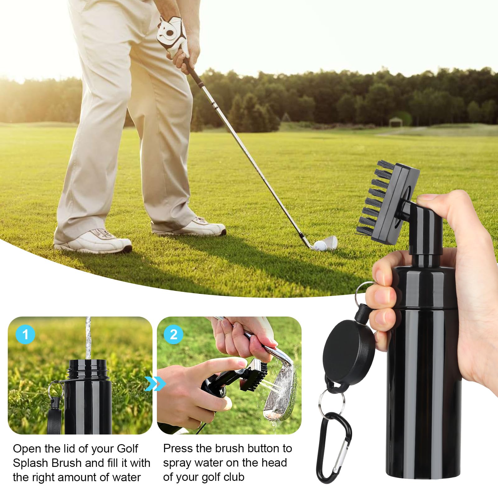 Premium Golf Club Cleaning Kit with Club Cleaner, Water Towel, Divot Repair Tool & Groove Sharpener | Complete Golf Ball Alignment & Maintenance Set | Ideal for Men & Women Golfers | Perfect for Course Play, Practice & Equipment Care