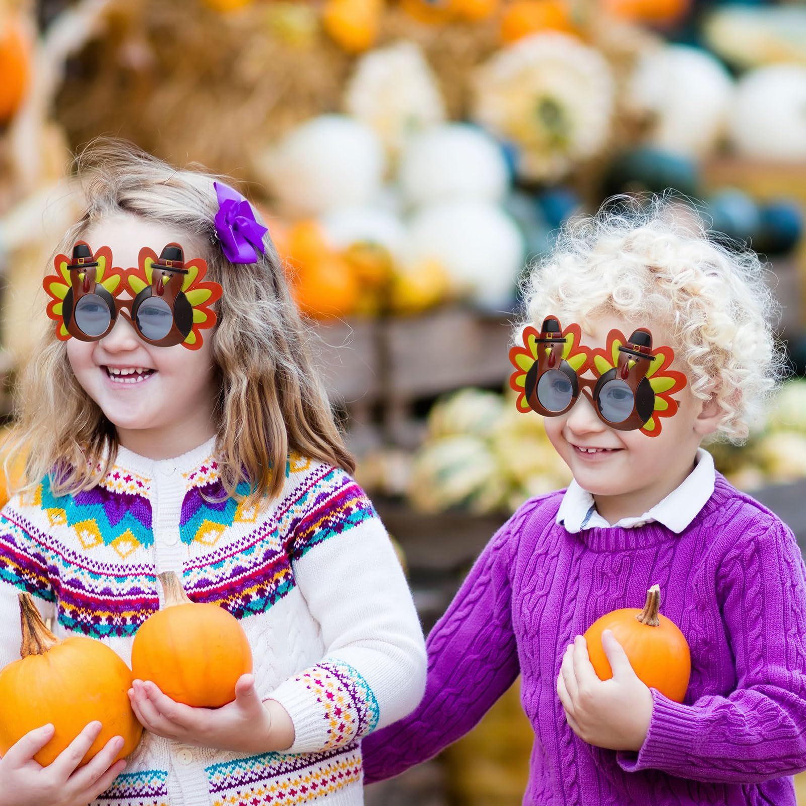Funny Thanksgiving Turkey Sunglasses - Cartoon Eyeglasses for Autumn Costume, Birthday Party & Holiday Celebrations - Perfect for Halloween, Thanksgiving Parties, Cosplay and Festive Events