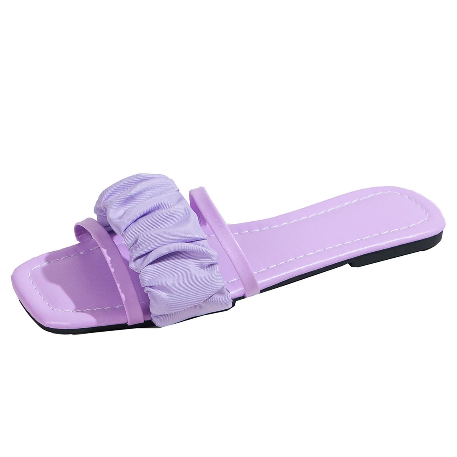 Women's Leather Open-Toe Slippers - Foldable Casual Outdoor House Shoes - Microwaveable for Warmth - Perfect for Lounging, Travel & Home Comfort
