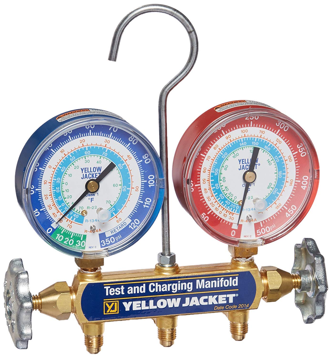 Professional 2-Valve Mechanical Manifold Gauge Set for HVAC & Refrigeration - Perfect for AC Repair, Automotive Diagnostics & Refrigerant Charging