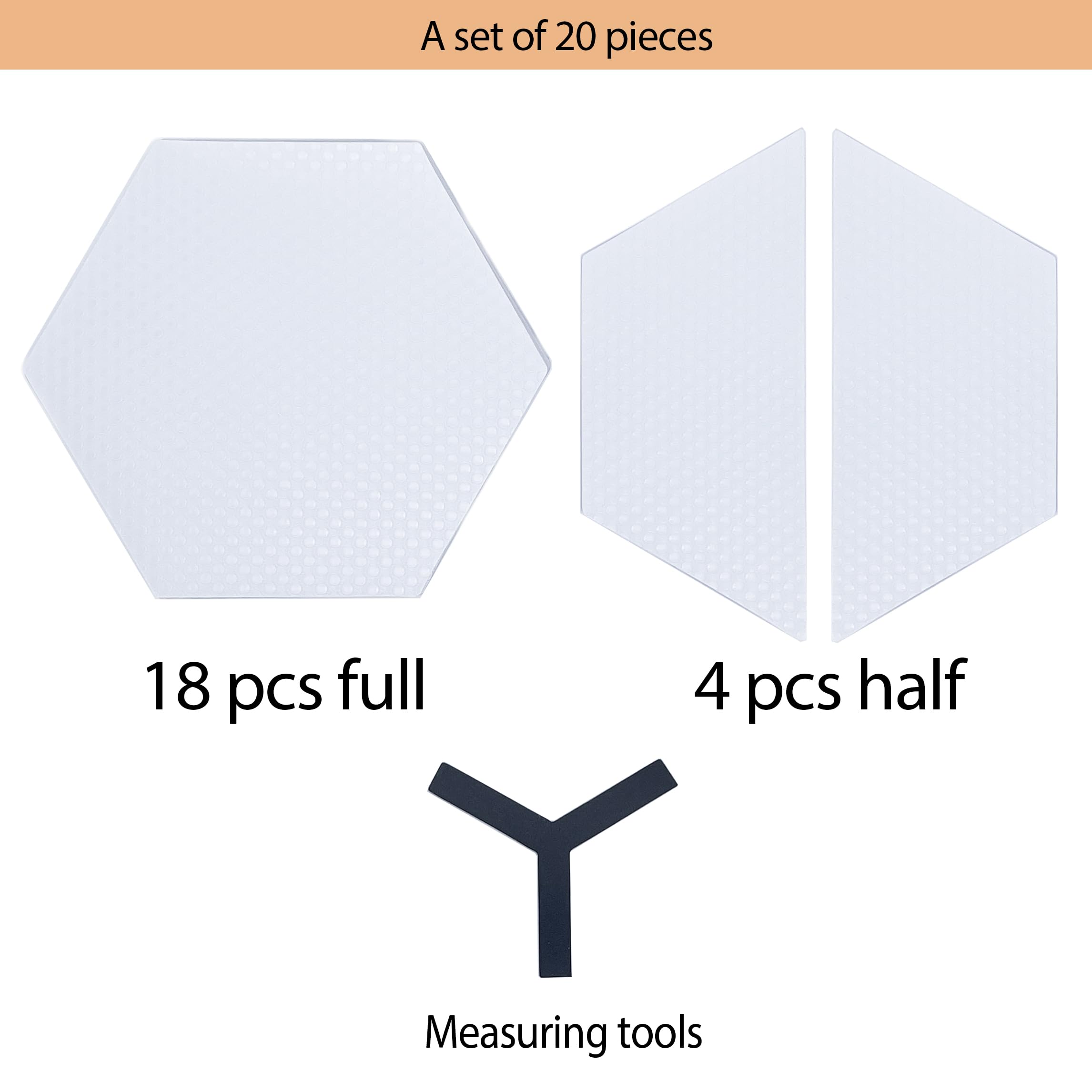 AQUBONA Hexagonal Clear Surf Traction Pad - Non-Slip Semi-Transparent Deck Grip for Surfboards, Longboards & SUPs - Perfect for Wave Riding, Paddle Boarding & Water Sports