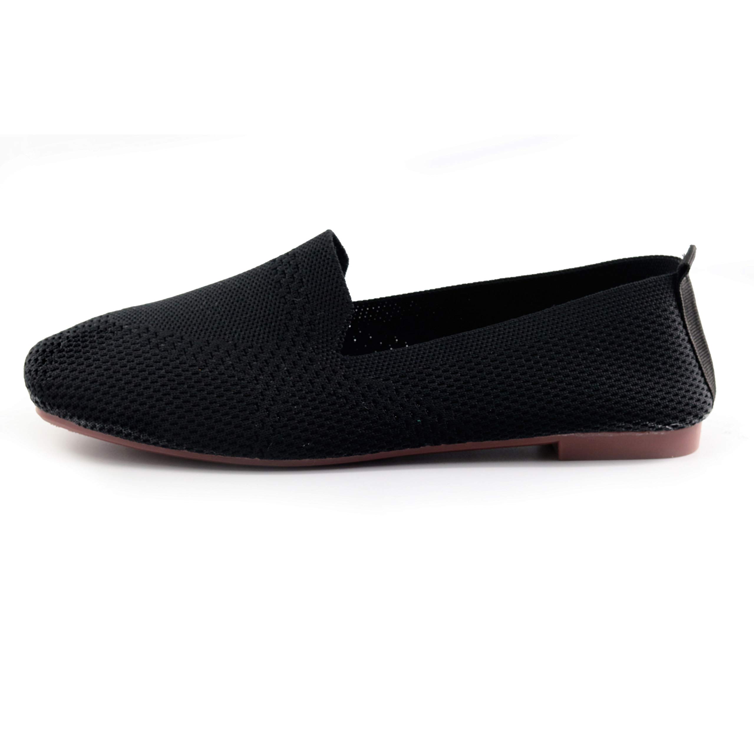 SOFMUO Women's Knit Ballet Flats - Lightweight Slip-On Loafers with Breathable Mesh for Work & Casual Wear | Comfortable Walking Shoes for Office, Travel & Daily Use
