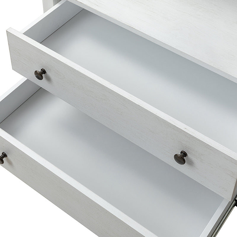 Grace 2-Drawer Nightstand with USB Charging Ports & Power Outlets - Modern Bedside Table for Bedroom, Living Room & Office Use