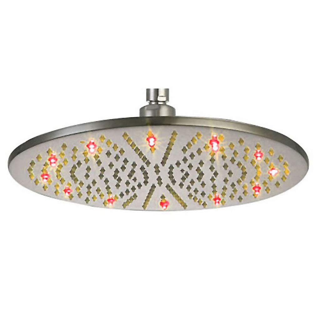 16 Inch Round Rainfall LED Shower Head - Ceiling Mount Stainless Steel Showerhead with Color Changing Lights | Modern Bathroom Upgrade for Spa-Like Experience (Shower Arm Not Included)