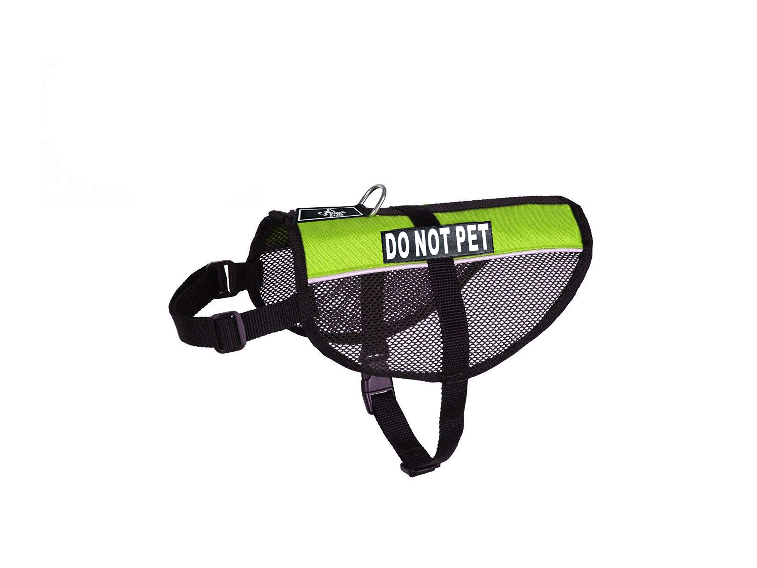 DO NOT PET Service Dog Mesh Vest Harness - Breathable Nylon Dog Vest for Small, Medium & Large Dogs - Includes 2 Reflective Removable Patches (Measure Your Dog Before Ordering) - Perfect for Service Dogs, Therapy Dogs & Public Outings