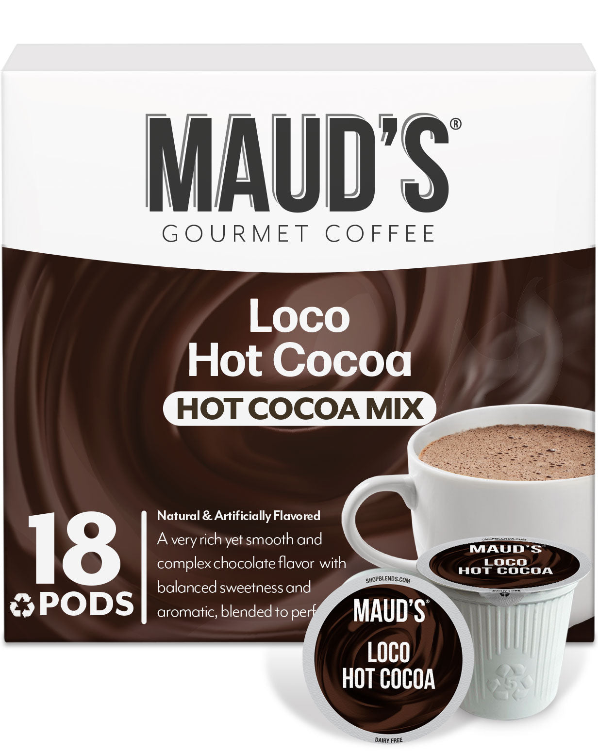 Premium Maud's Dark Hot Chocolate Pods - Rich & Intense Flavor - Perfect for Keurig Machines - Ideal for Cozy Nights & Winter Mornings